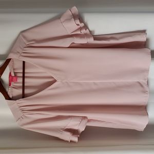 Pink Blouse with Ruffle Sleeves